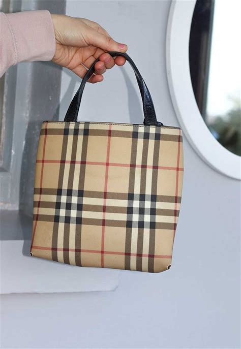 mascherine burberry asos|Rare 90's Burberry Nova Check Mini Tote Handbag .